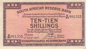 Südafrika p82d 10 Shillings 1943